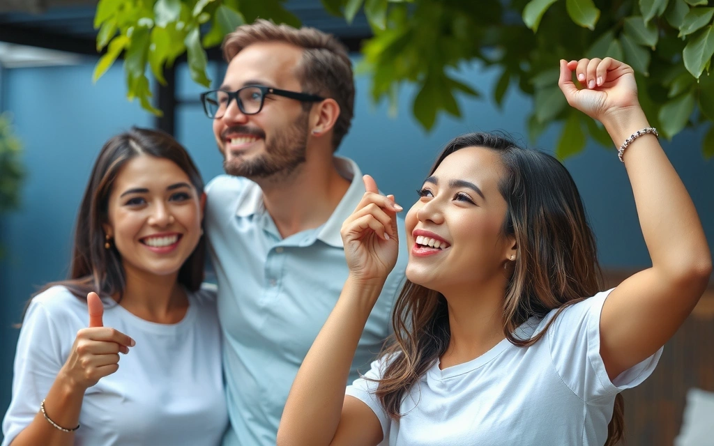 Šťastní a spokojení lidé oslavující zdravý životní styl